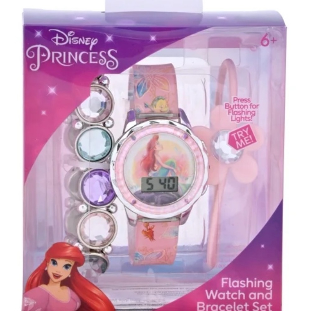 NEW| Disney Princess Pink Watch and Bracelet Set
